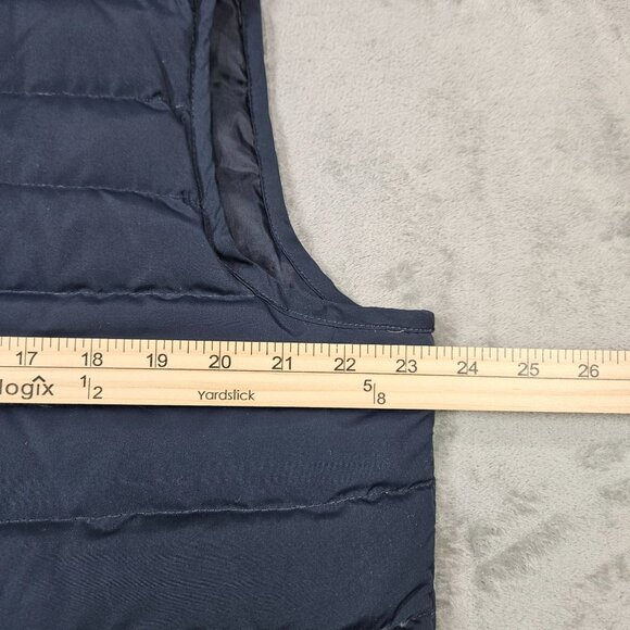 J Crew Vest Mens Large Navy Blue Down Fill Preppy Full Zip Puffer - Picture 6 of 7